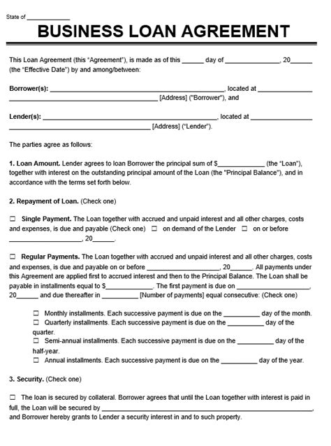 Free Business Loan Agreement Template | PDF & Word