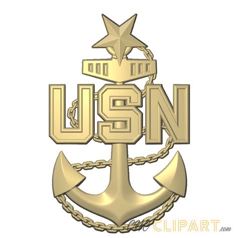 US Navy Senior Chief Petty Officer 3D Relief Model - CNC Clipart