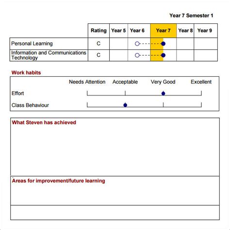 10+ Sample Report Cards – PDF, Word, Excel | Sample Templates