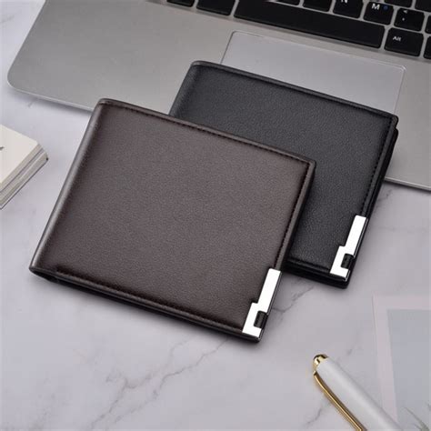 New Slim Ultra-thin Casual Leather Short Bifold Wallets for Men