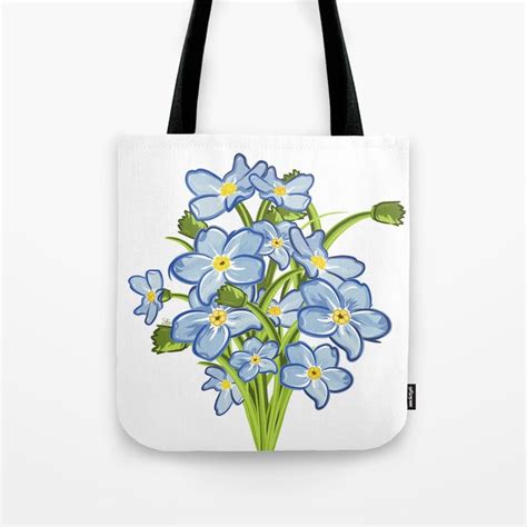 Spring Bouquet of Blue Myosotis Tote Bag by SilviaNeto | Society6