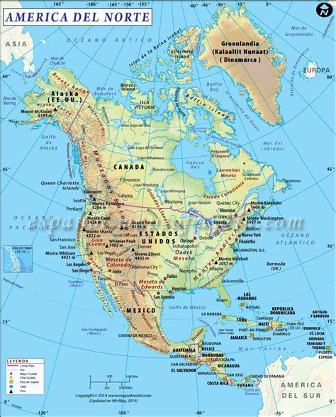 Mapa de America del Norte | Mapa de Norte America | America del norte ...