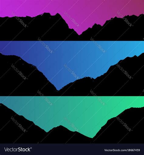 Set of hills and mountain landscape Royalty Free Vector