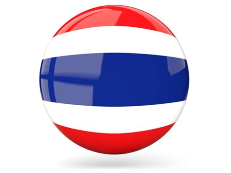 Glossy round icon. Illustration of flag of Thailand