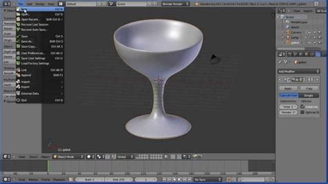 Blender Tutorial Making a Model of a Goblet/Wine Glass Using the Spin Tool (Lathe Operation ...