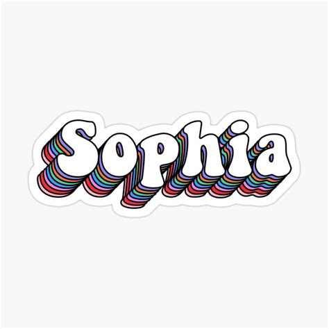 "Sophia Colorful Name" Sticker for Sale by ButterflyX | Name stickers ...