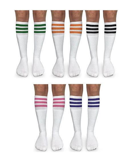 Jefferies Socks Girls Boys Women Girls Boys Stripe Knee High Tube Socks 5 Pair Pack