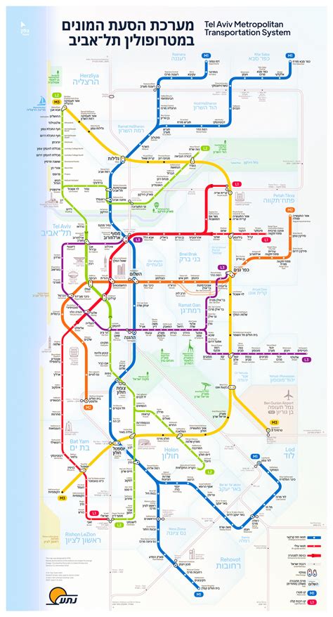 map of tel aviv metropolitan transportation system — wolfgrafika