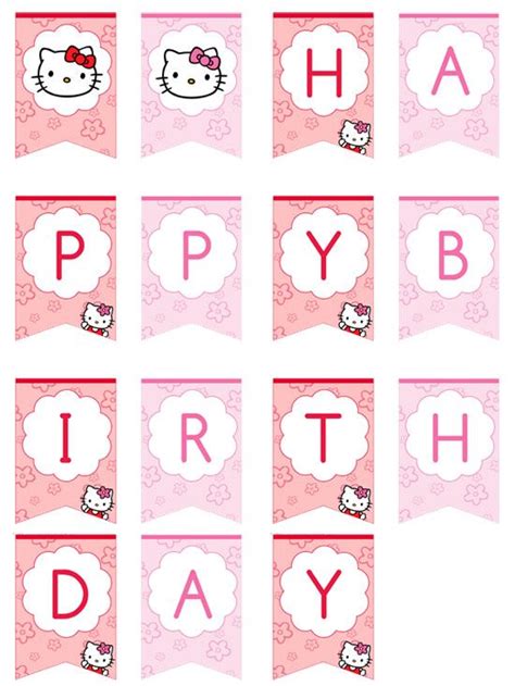 Hello Kitty Birthday Banner Template | Hello kitty birthday party ...