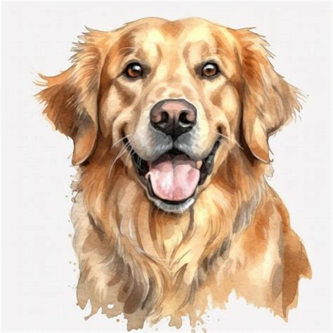 Premium AI Image | A watercolor painting of a golden retriever