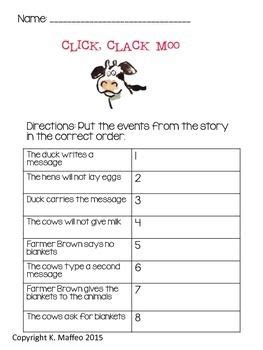 Click, Clack, Moo: Cows That Type Math and Literacy Unit Addition Words, Addition Word Problems ...