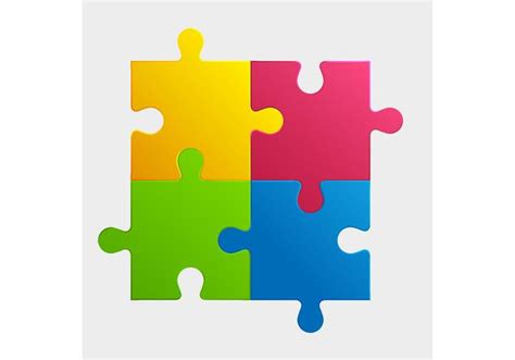 Colorful puzzle pieces - Download Free Vector Art, Stock Graphics & Images