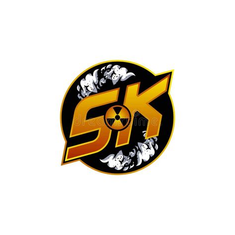 SK Logo Monogram ESport Gaming with Gas Shape Design Stock Vector ...