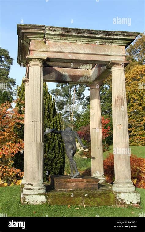 Cholmondeley Castle Gardens. Picturesque autumnal view of Cholmondeley Castle Temple Water ...