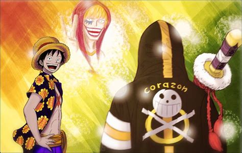 [One Piece] A Familiar Smile (Law, Luffy, Corazon) by MajorasMasks on ...