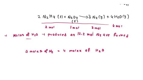 SOLVED: The reaction between hydrazine, N2H4 and dinitrogen tetroxide ...