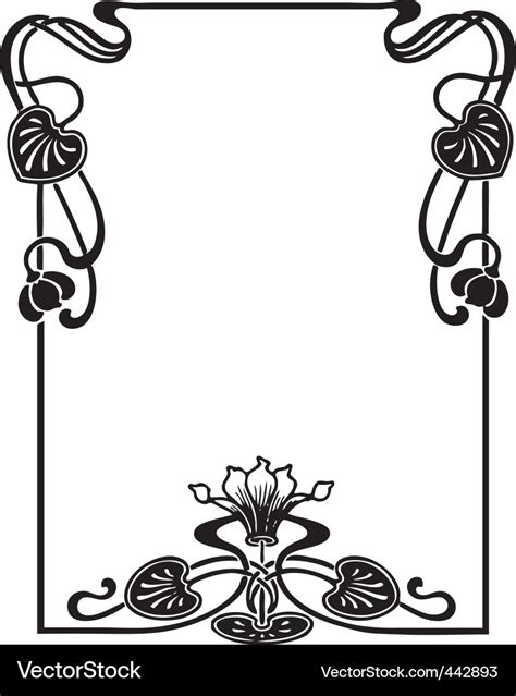 Floral art nouveau frame Royalty Free Vector Image