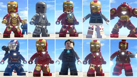 Lego Marvel Superheroes Game All Iron Man Suits