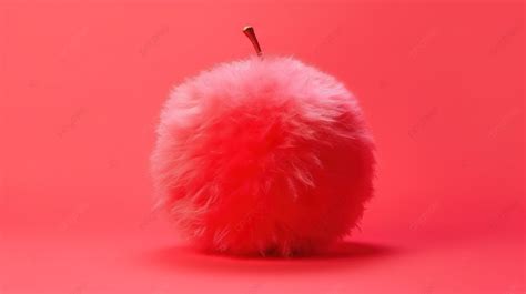 Minimalist Food Concept Vibrant Red Fur Apple On A Pink Background In 3d Render, Summer Food ...