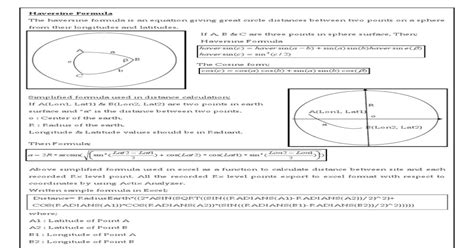 Haversine Formula Fro Excel