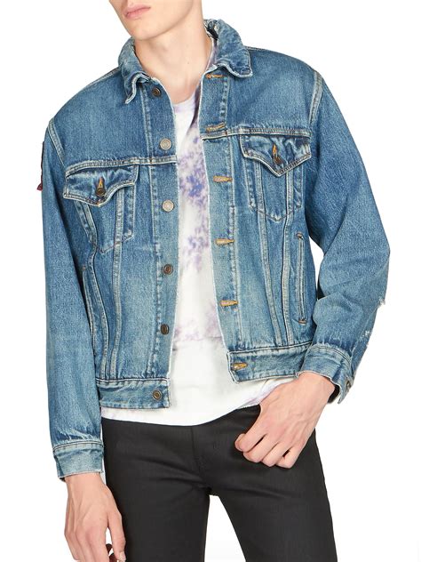 Lyst - Saint Laurent Denim Jacket in Blue for Men