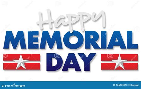 Happy Memorial Day Banner Art Logo with Stars and Stripes Stock ...