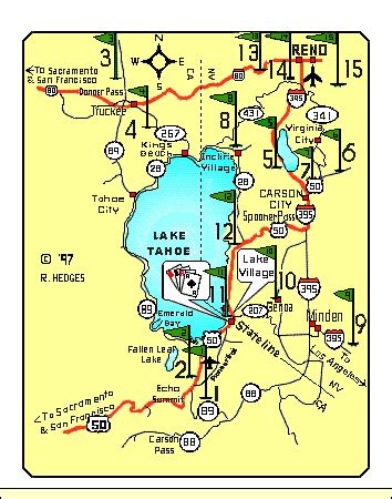 Lake Tahoe Golf Map