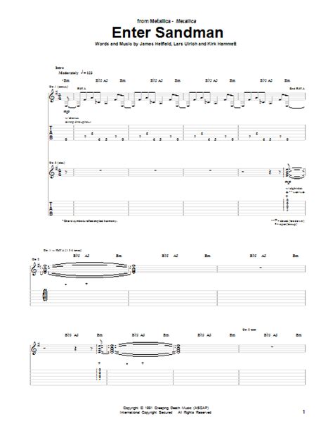 Enter Sandman | Sheet Music Direct