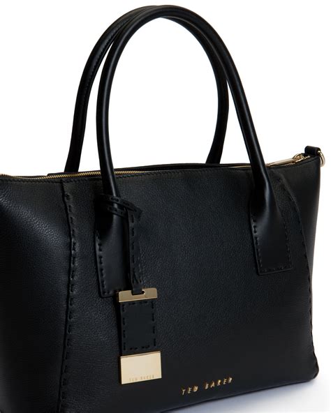 Ted baker Paigee Large Leather Tote Bag in Black | Lyst