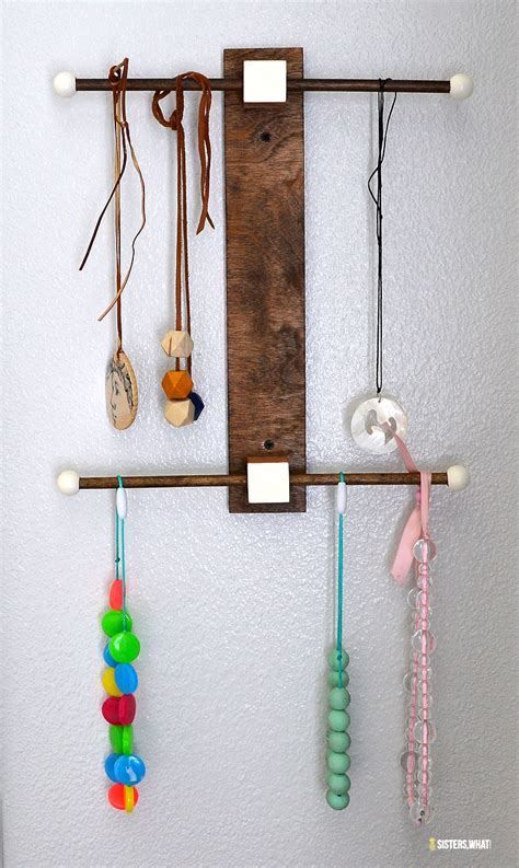 DIY Modern Wood Necklace Hanger - Sisters, What!