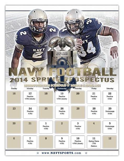 Navy Football Schedule Printable - Printable Schedule