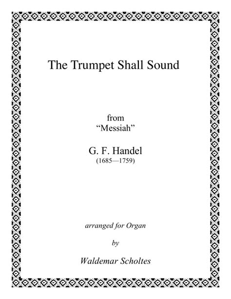 The Trumpet Shall Sound (arr. Waldemar Scholtes) by G.F. Handel Sheet Music for Organ at Sheet ...