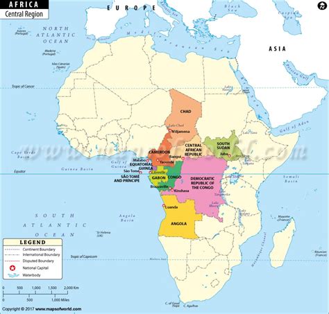 Central Africa Map | Map of Central Africa