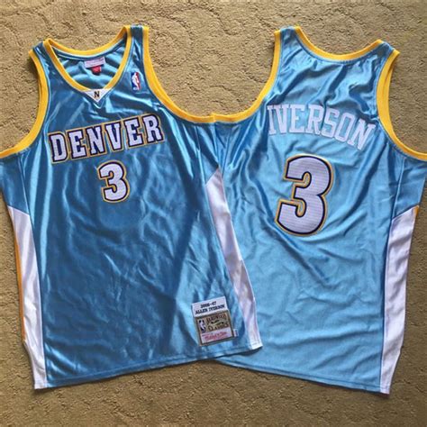 Nuggets 3 Allen Iverson Light Blue 2006 07 Hardwood Classics Swingman Jersey