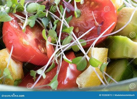 Fresh Kale and Amaranth Microgreens in a Vegetable Salad Stock Photo - Image of cooking, organic ...