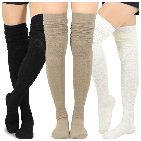 Teehee Women's Extra Long Fashion Thigh High Socks Over the Knee High ...