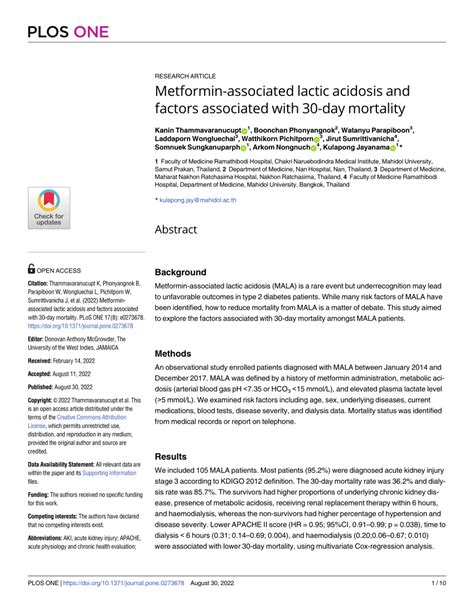 (PDF) Metformin-associated lactic acidosis and factors associated with ...