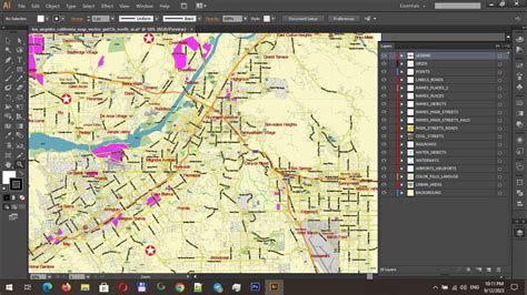 Los Angeles North Part area California US Vector Map exact detailed All ...