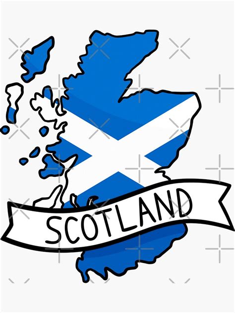 "Scotland Flag Map Sticker" Sticker by Drawingvild | Redbubble