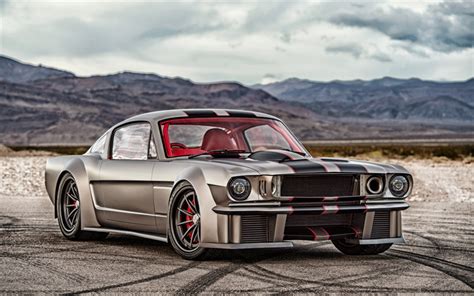 Download wallpapers Ford Mustang, 4k, muscle cars, 1965 cars, tuning, american cars, HDR, retro ...