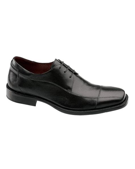 Johnston & murphy Dobson Cap-toe Dress Shoes in Black for Men | Lyst