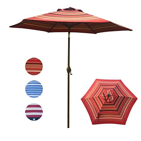 Abba Patio Striped Patio Umbrella 9-Feet Outdoor Market Table Umbrella ...