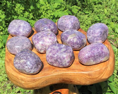 Lepidolite Power Stones, Therapy Stone, Extra LARGE Palm Stone ('A ...