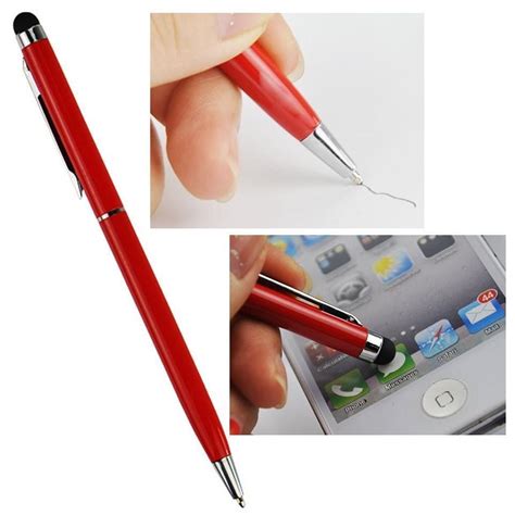 Stylus Pen [10 pcs, Red], 2-in-1 Universal Touch Screen Stylus + Ballpoint Pen For Smartphones ...