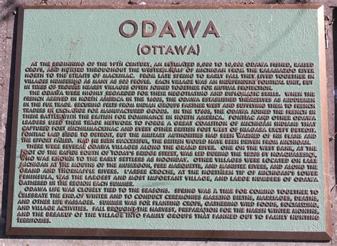 Odawa (Ottawa) Indian Plaque | History Grand Rapids