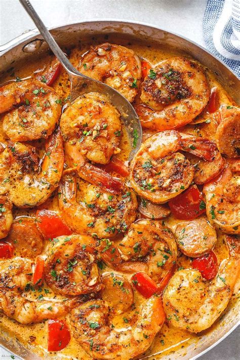 Creamy Cajun Shrimp with Sausage | Shrimp recipes easy, Stuffed peppers ...