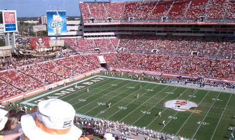 Raymond James Stadium in Tampa, home of the Bucs. Notice the full size ...