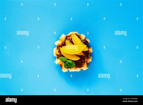 Belgian waffle with chocolate hi-res stock photography and images - Alamy