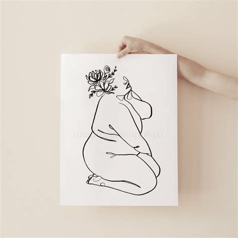 Body Positive Line Art Female Figure Art Print Minimalist - Etsy Canada ...