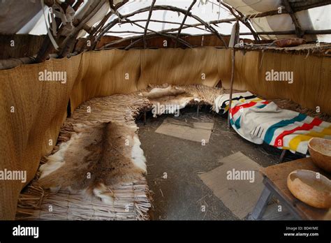 American beds historic history inside native old wigwam Woodland Indians Sauder Village in Ohio ...